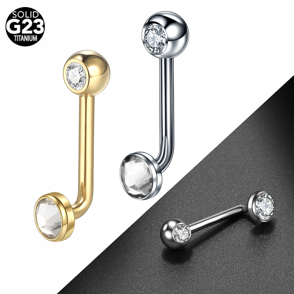 Christina Jewelry & Watches Marguerite Ørestik Forgyldt Sølv - 1 adet G23 titanyum CZ kavisli