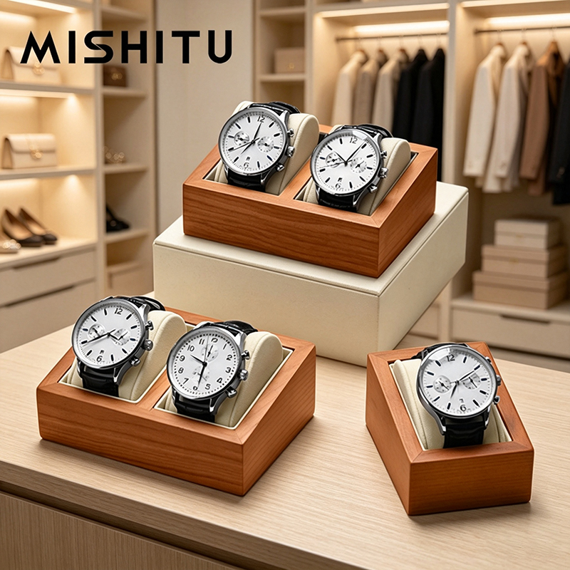 Jewelry Watches Box - MISHITU Masif Ahşap Saat Saklama Kutusu