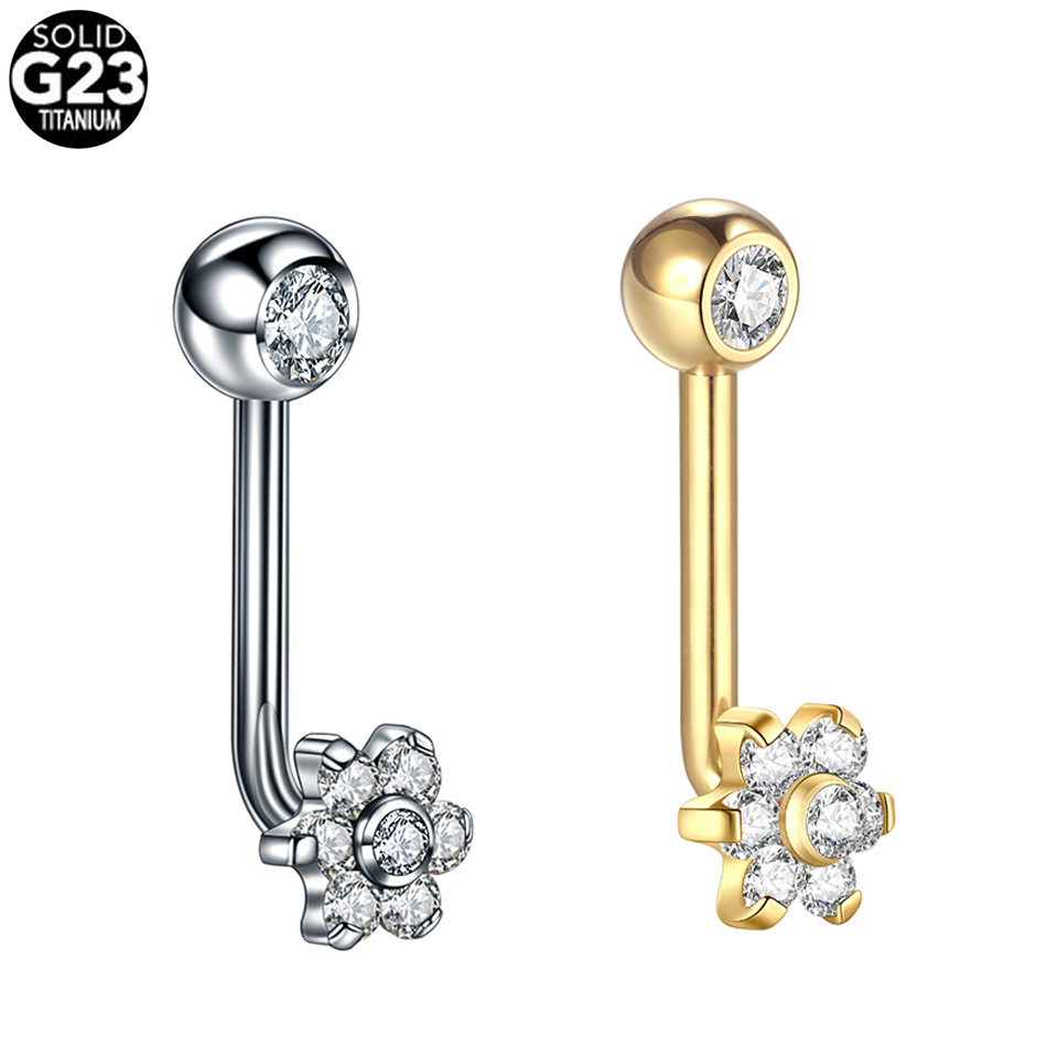 Christina Jewelry & Watches Marguerite Ørestik Forgyldt Sølv - 1 adet 14G Titanyum Çiçek Christina