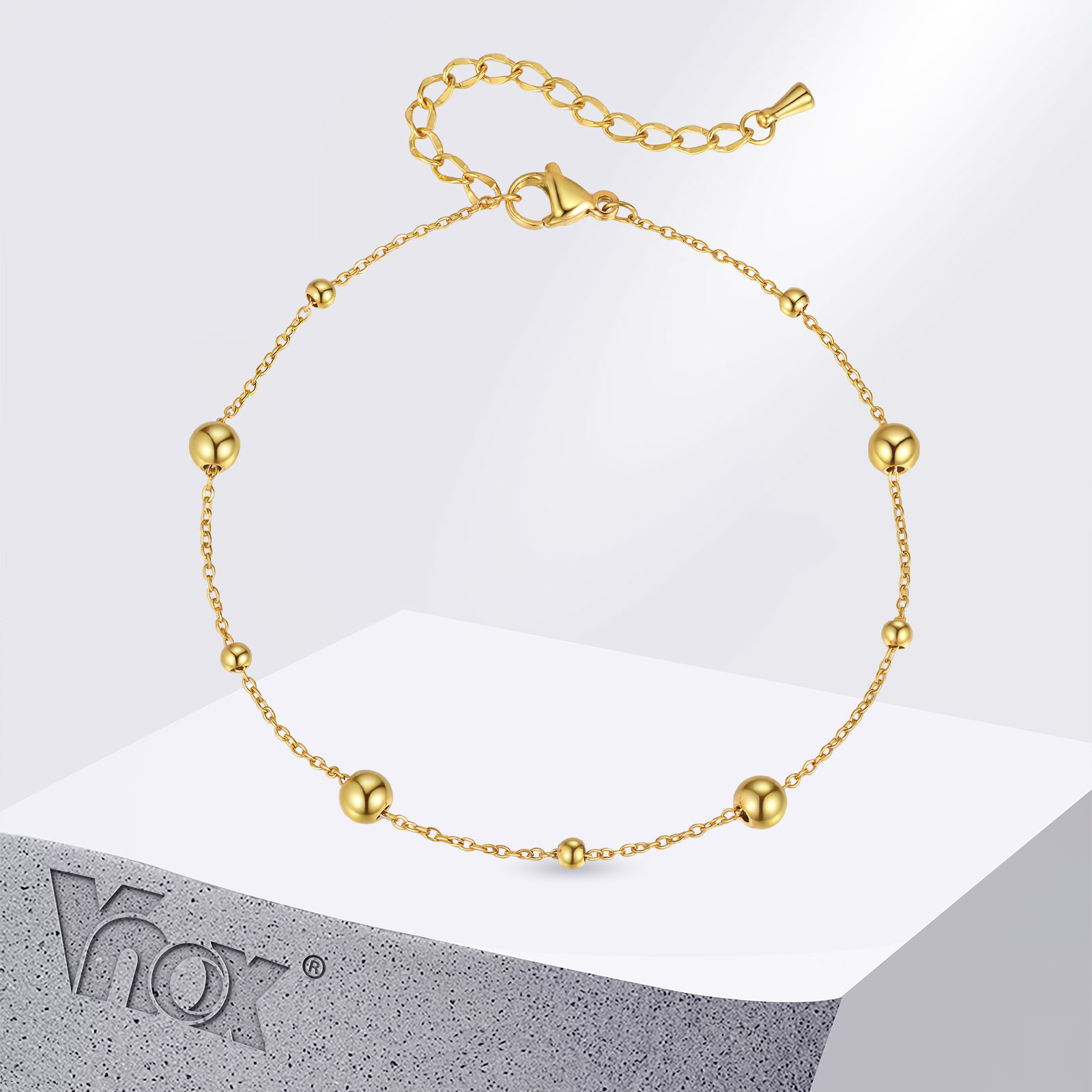 Jc Jewelry & Watches Photos - Vnox Paslanmaz Çelik Küçük Boncuklu Halhal,