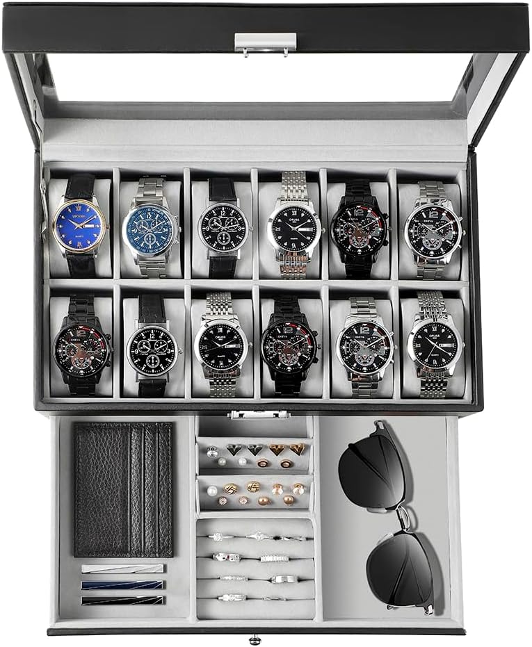 Jewelry Watches Box - Erkekler İçin Saat Kutusu Düzenleyici, Cam
