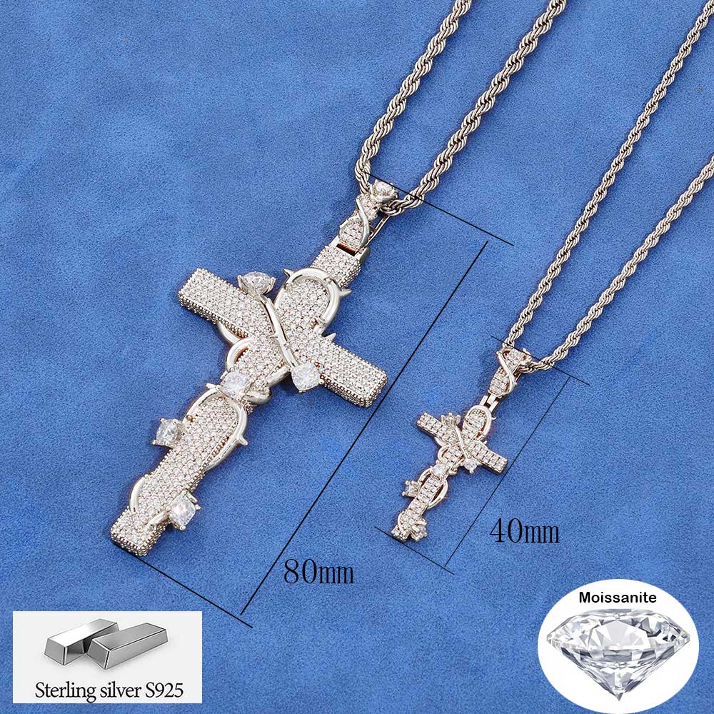 Hip Hop Chain Necklace - NUOYA Lüks Mozanit 925 Ayar Gümüş