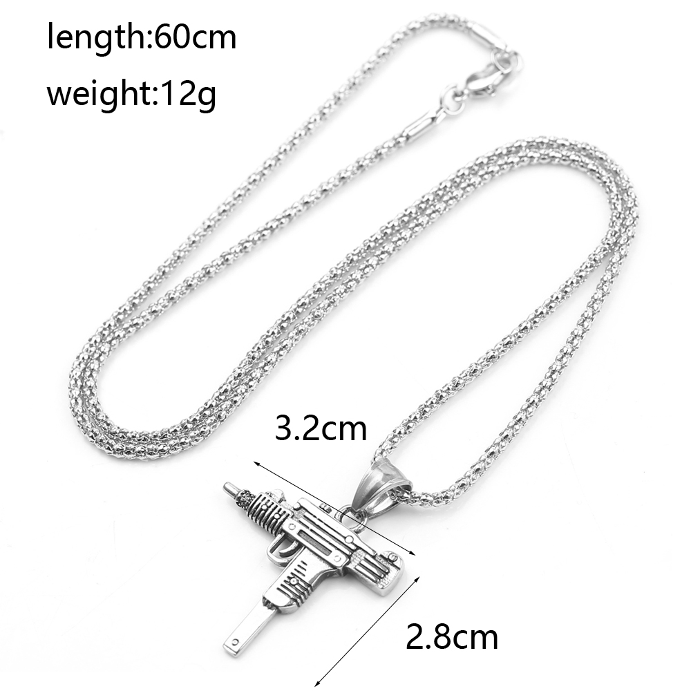 Punk Uzi Tabanca Makineli Tüfe - Hip Hop Chain Necklace incelemesi ve fiyatı