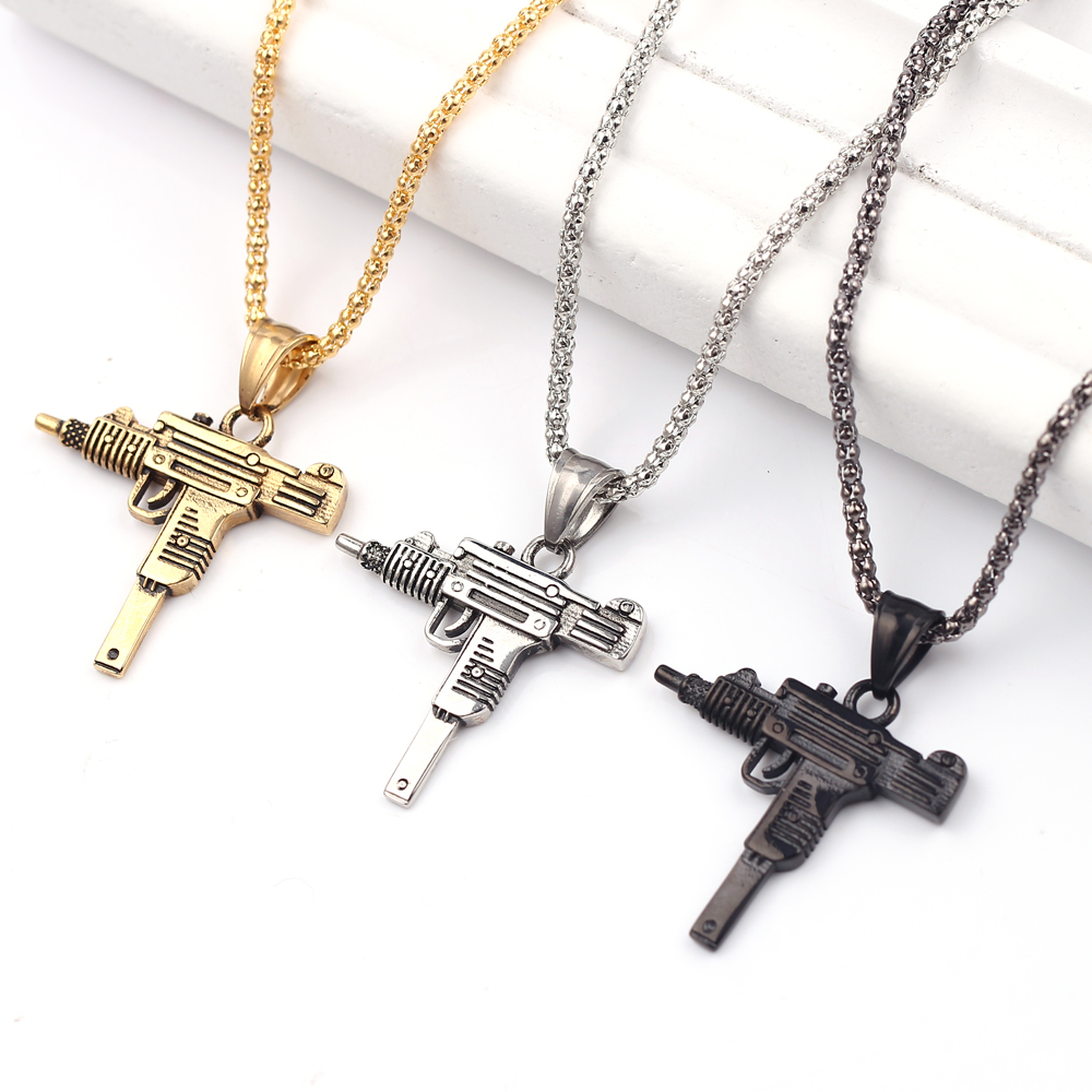 Punk Uzi Tabanca Makineli Tüfe - Hip Hop Chain Necklace incelemesi ve fiyatı