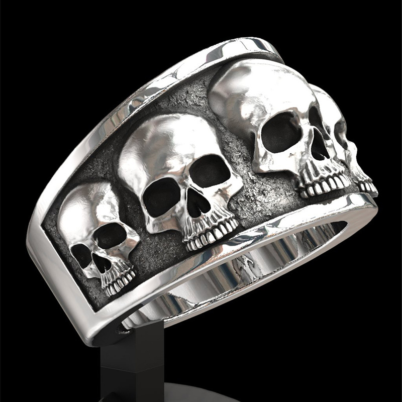 Yeni Sıcak Satış Klasik Paslan - Gothic Skull Ring incelemesi ve fiyatı