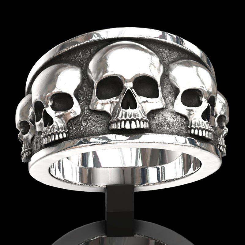 Yeni Sıcak Satış Klasik Paslan - Gothic Skull Ring incelemesi ve fiyatı