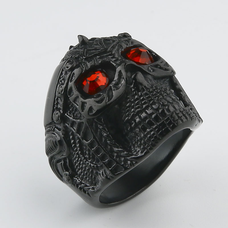 Erkek Yeni Punk 316L Paslanmaz - Gothic Skull Ring incelemesi ve fiyatı
