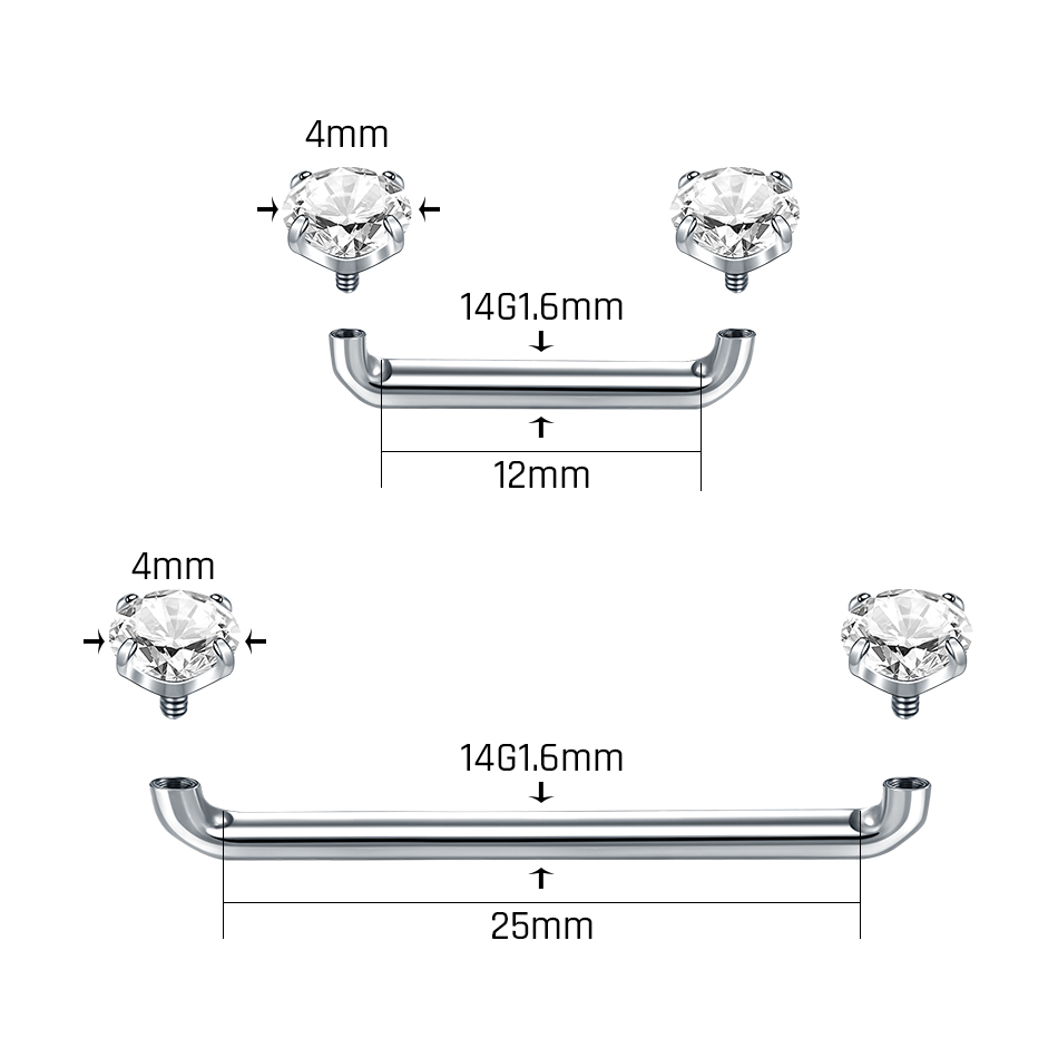 1 adet titanyum yüzey Piercing - Christina Jewelry & Watches Marguerite Ørestik Forgyldt Sølv incelemesi ve fiyatı